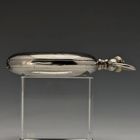 1915 年左右古董真力時懷錶銀面雕刻獵人 做工良好